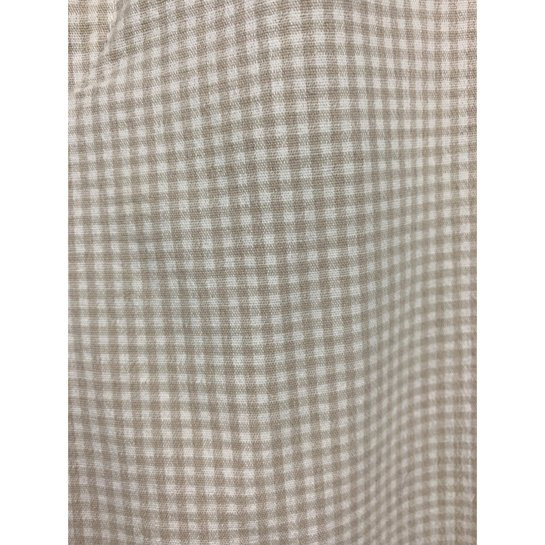 Stephanie Parks Womens Beige Checkered Pants Size M Cotton Blend