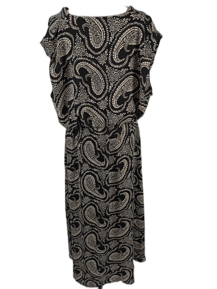 Women’s Bishop + Young Paisley Maxi Dress Black Cream Size L