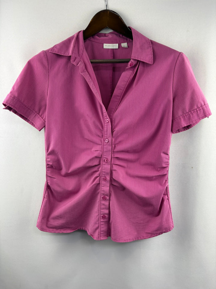 Women’s New York & Company Medium Magenta Button Up Blouse