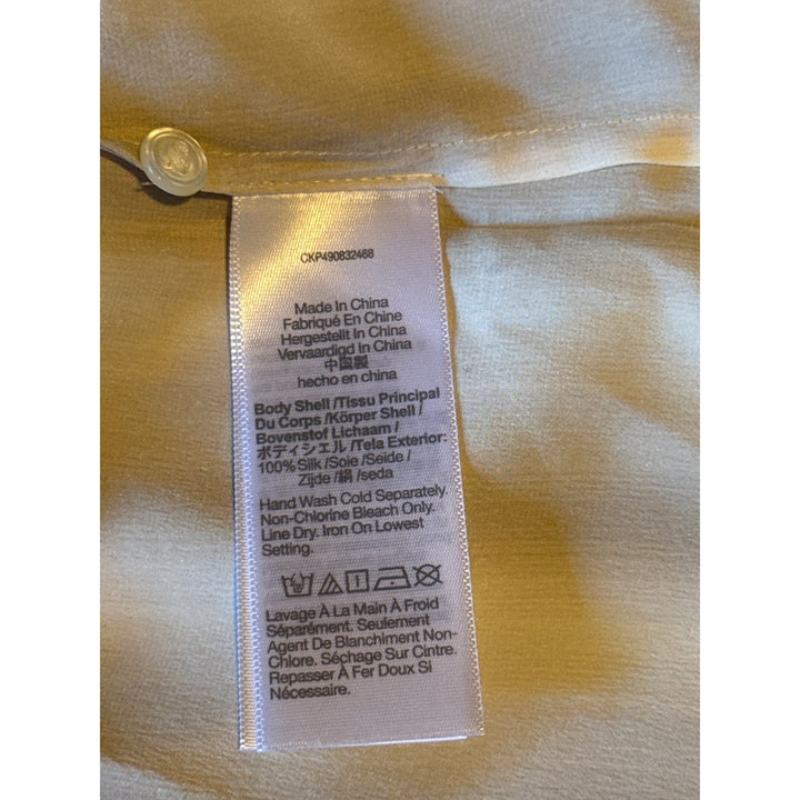 Madewell Silk Striped White and Golden Women’s Lightweight Shirt Sz 0