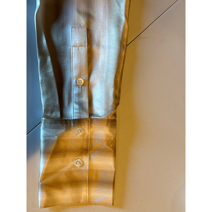 Madewell Silk Striped White and Golden Women’s Lightweight Shirt Sz 0