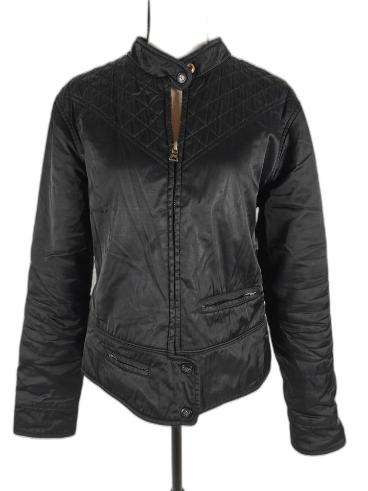 Women Guess Jeans Quilted Jacket Black Medium