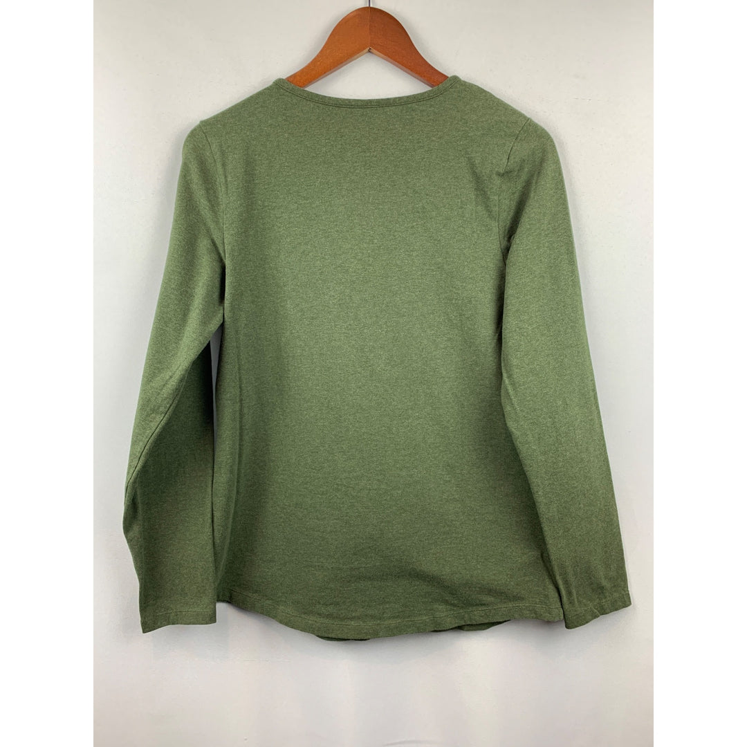 D&Co Essentials Green Long Sleeve Crewneck Top S