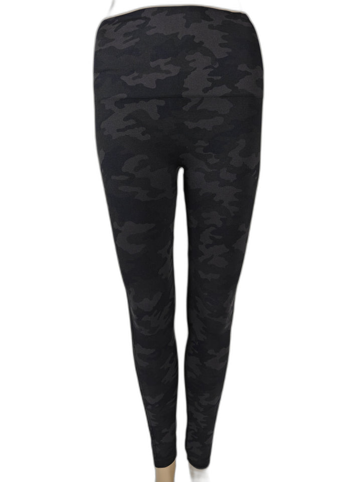 Womens Spanx Leggings Black Camo Size M