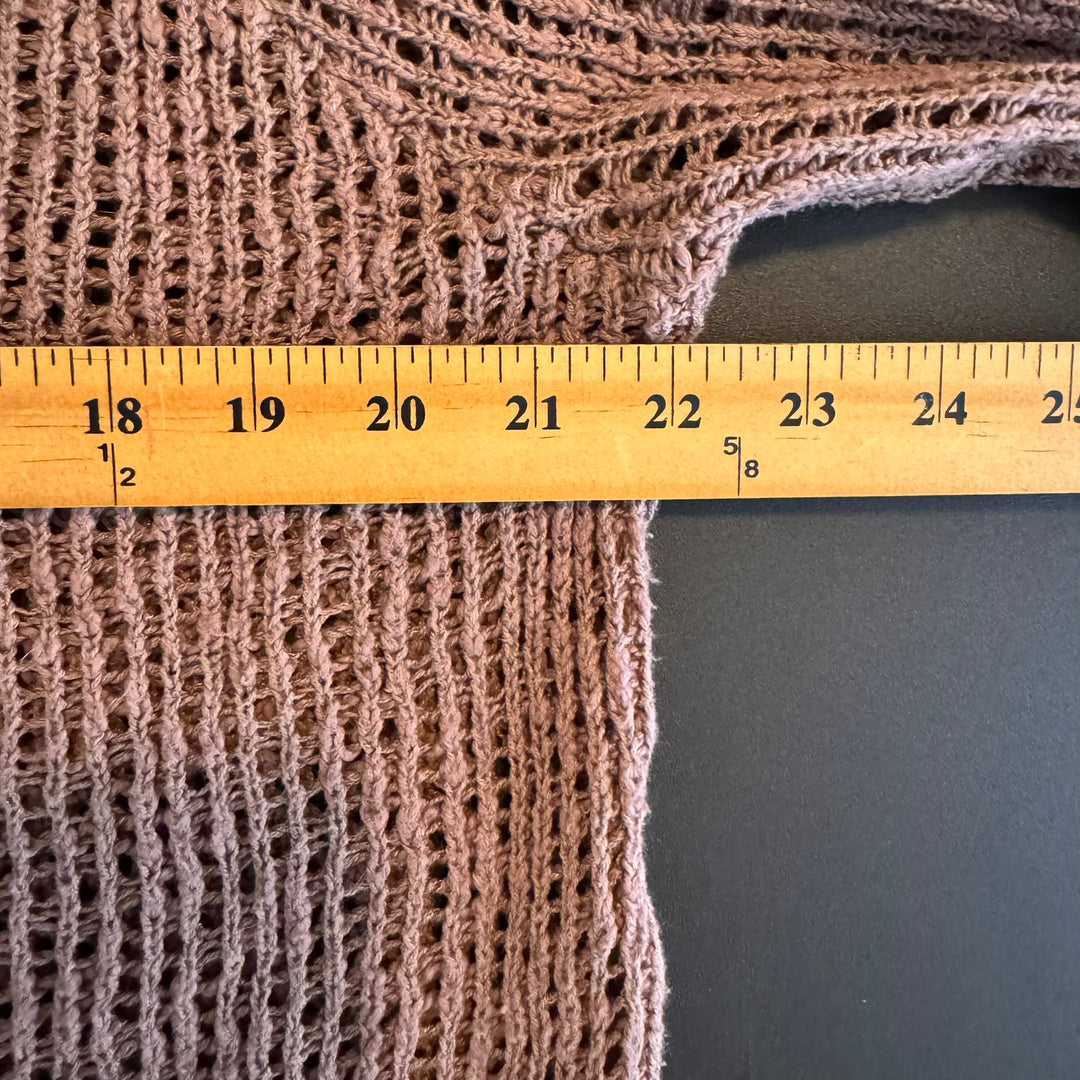 Women's Billabong Mauve Open Knit Cropped Sweater, Size Small