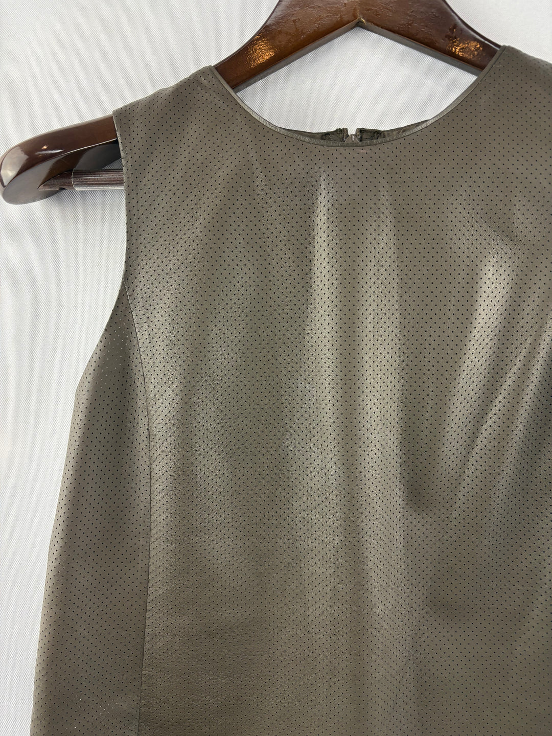 Women’s Vince Size 4 Chocolate Brown Leather Sleeveless Blouse