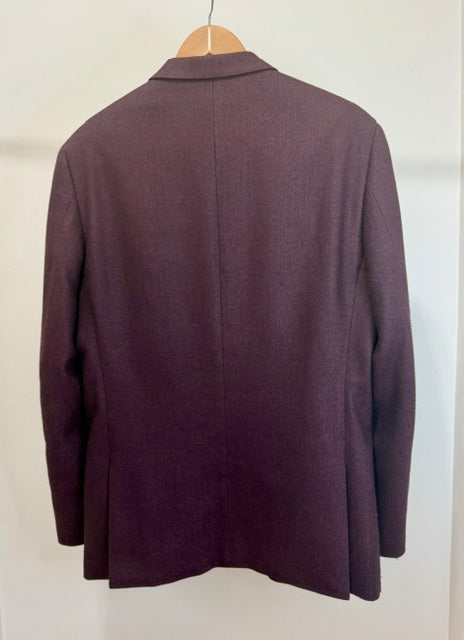 Tallia Lord &amp; Taylor Burgundy &amp; Black Herringbone Knit Blazer 40R-42R