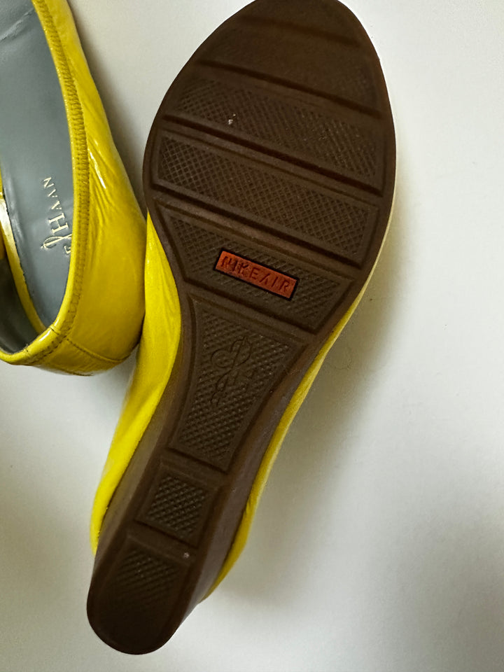Cole Haan Tali Nike Air Peep-Toe Wedge Pumps in Citron