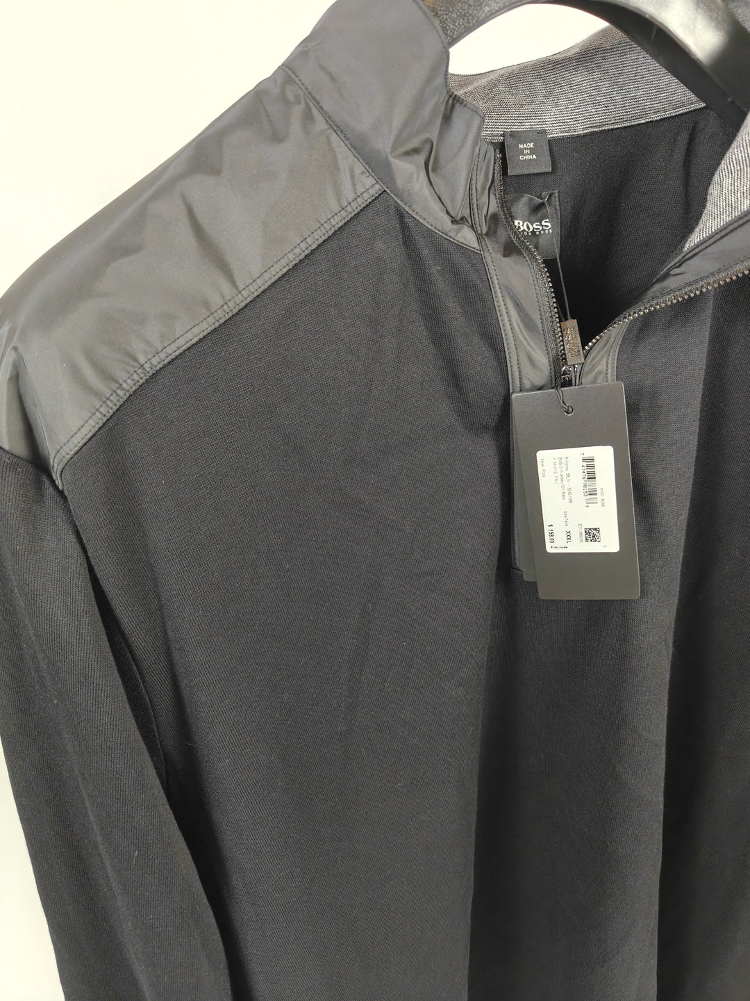 Mens Hugo Boss B-Sidney Quarter Zip Pullover Black 3XL
