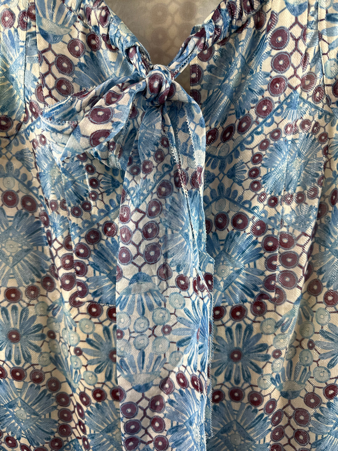 Women’s Tory Burch Blue Daisy Pattern Tank Size 8