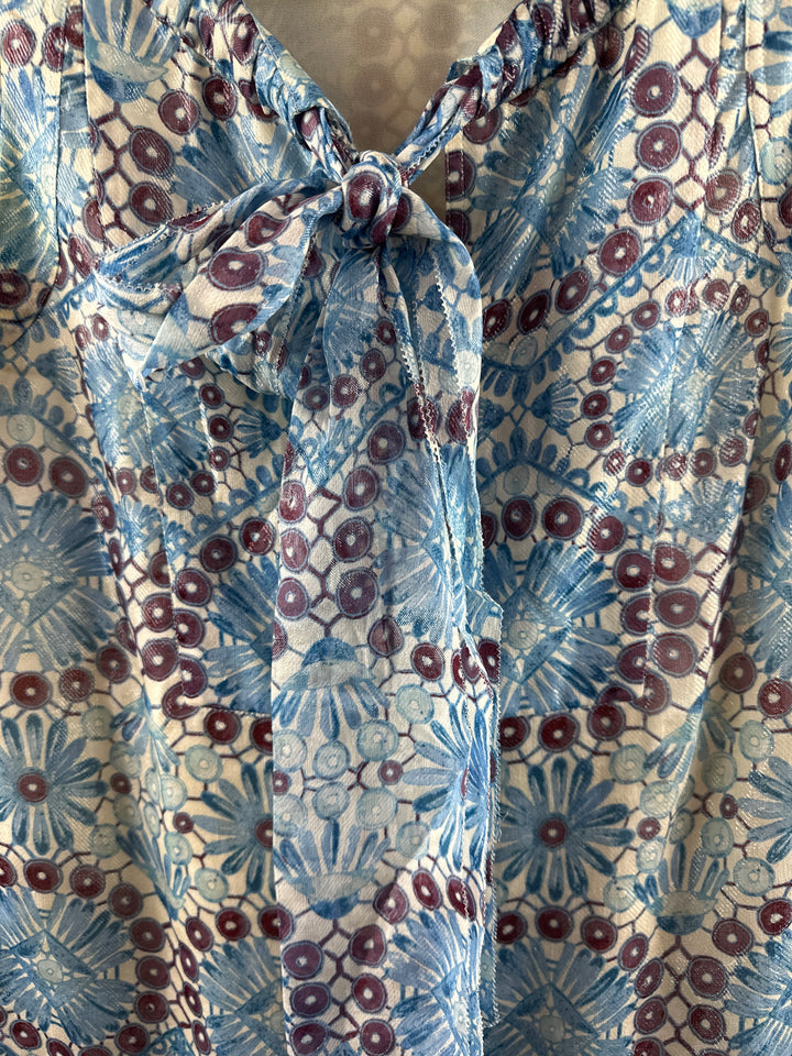 Women’s Tory Burch Blue Daisy Pattern Tank Size 8