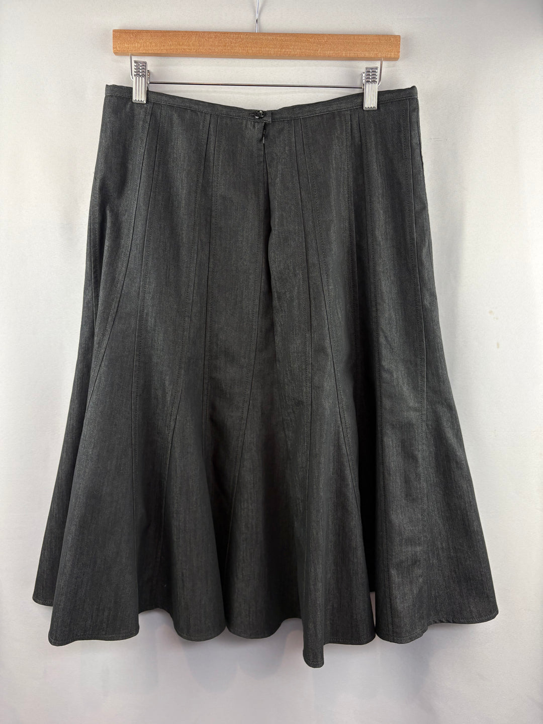 Women’s Zac + Rachel Size 12 Dark Gray Jean Midi Skirt