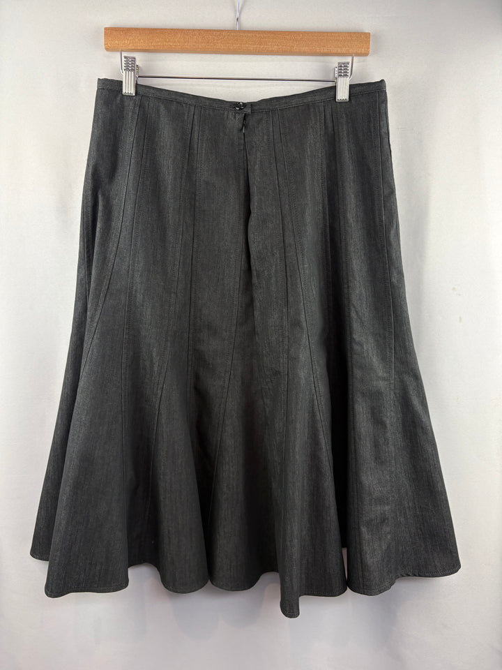 Women’s Zac + Rachel Size 12 Dark Gray Jean Midi Skirt