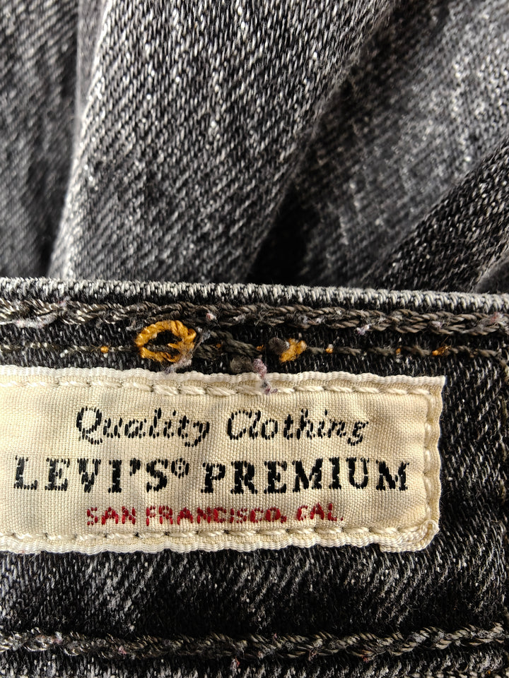 Womens Levis Ribcage Straight Ankle Black Jeans Size 28