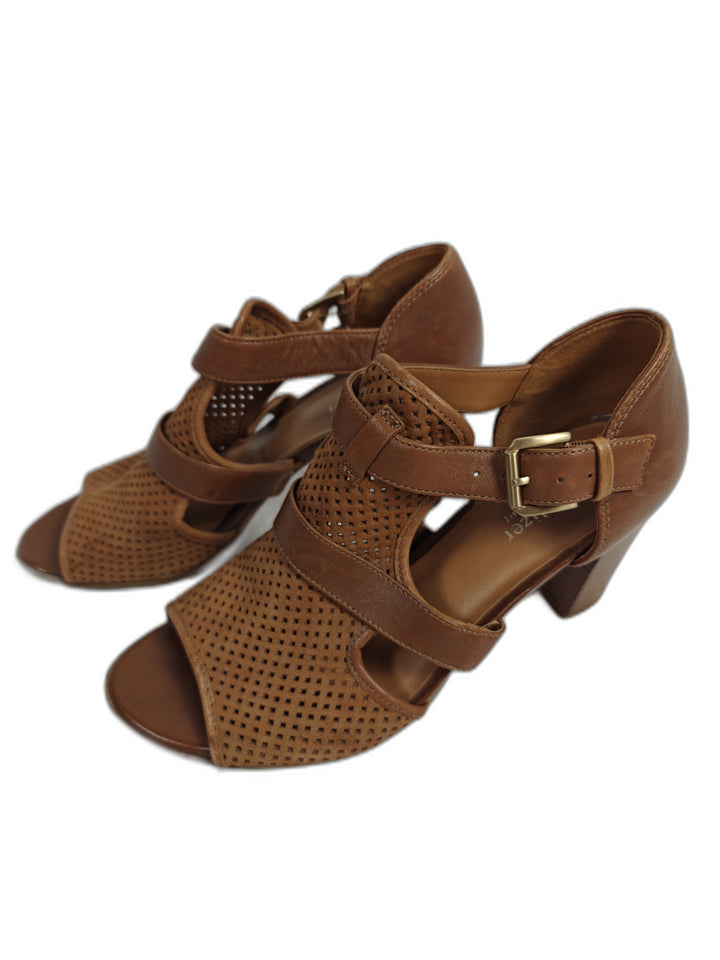 Womens Naturalizer Heeled Sandals Brown Size 7.5
