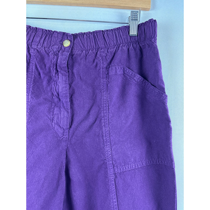 Erika & Co. Womens Cotton Purple Elastic Waist Pants Size 6 Made In Turkey