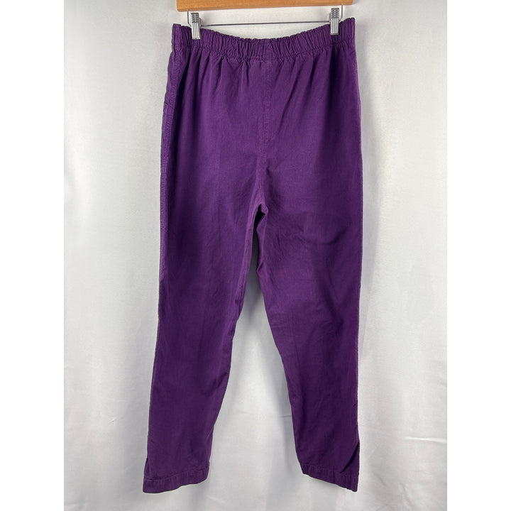 Erika & Co. Womens Cotton Purple Elastic Waist Pants Size 6 Made In Turkey