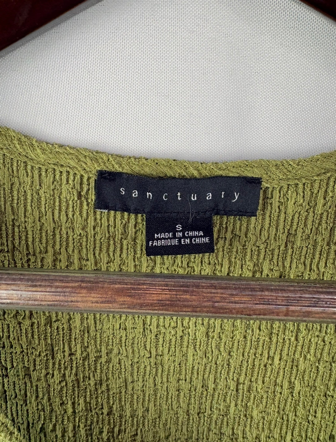 Women’s Sanctuary Small Olive Green Tank w/ Knot Tie