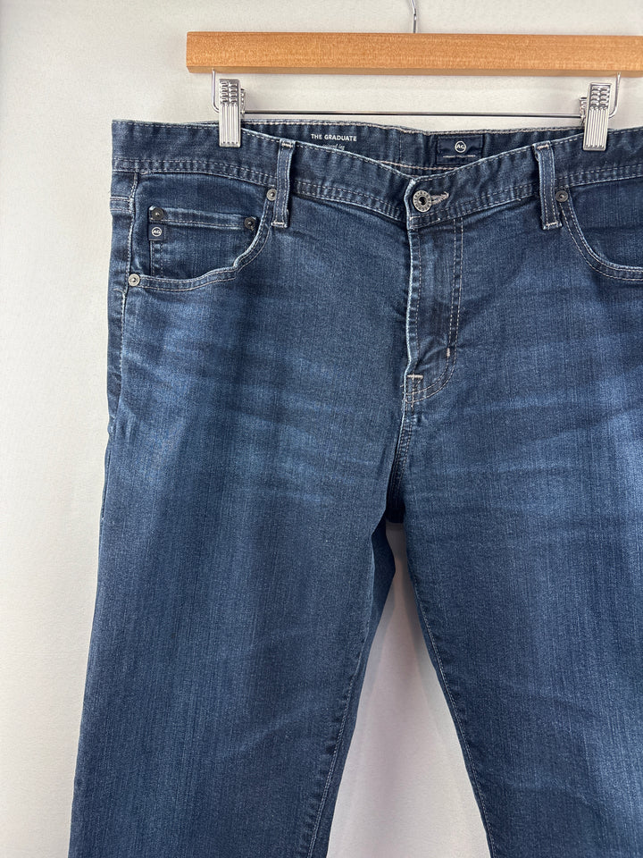 Men’s Adriano Goldschmied Size 38x32 Dark Blue Straight Leg Jeans