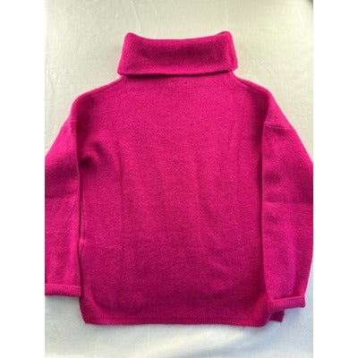 Lumière Womens Fuchsia Turtleneck Sweater L Acrylic Blend