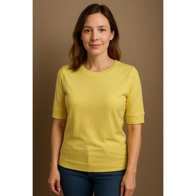 Women’s Lafayette 148 Lime Yellow 3/4 Sleeve Blouse Sz L