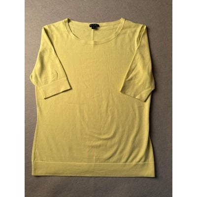 Women’s Lafayette 148 Lime Yellow 3/4 Sleeve Blouse Sz L