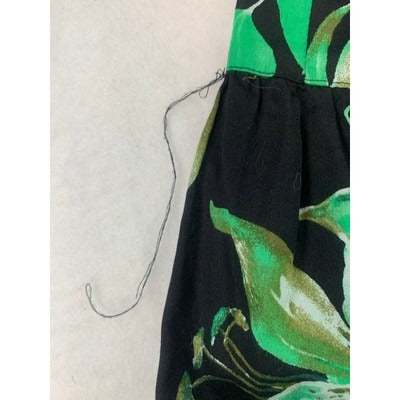 Ralph Lauren Womens Floral Tiered Skirt XXL Black & Green