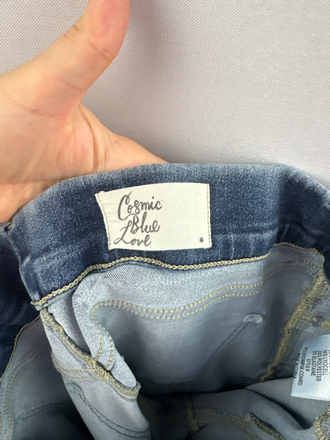 Women’s Cosmic Blue Love Size 29P Blue Wide Leg Jeggings