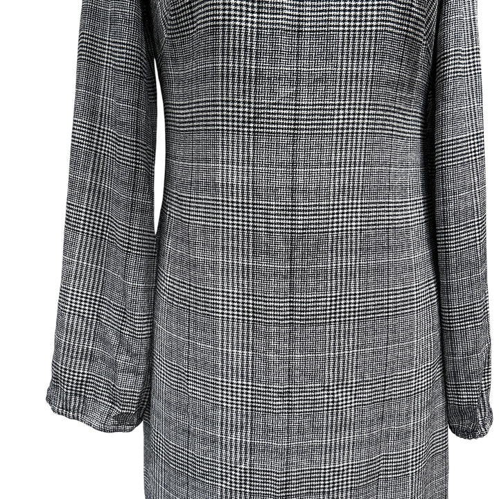 Lauren Ralph Lauren Houndstooth Print Dress Size 2 Black Old Money Academia Quiet Luxury Boatneck