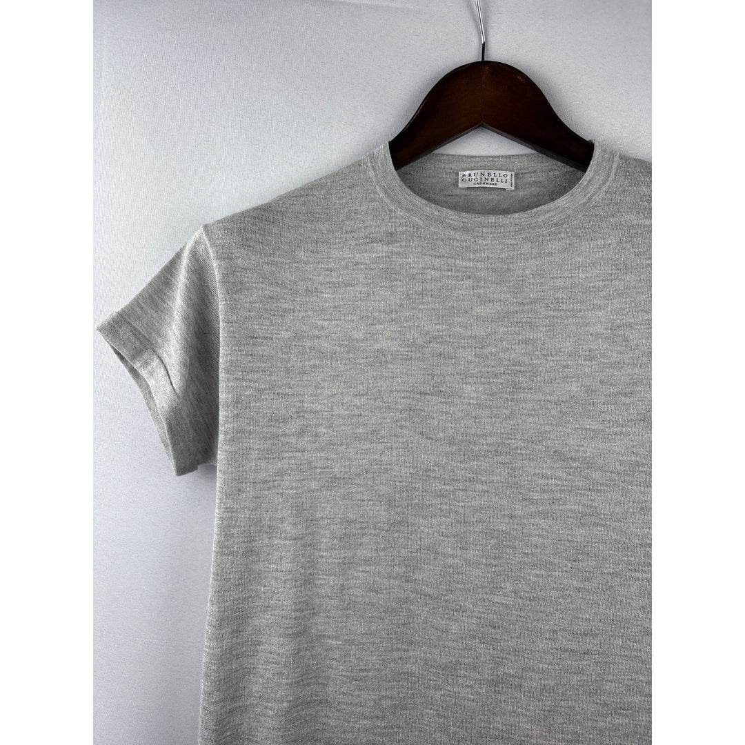 Women’s Brunello Cucinelli Small Light Heather Grey Sparkly Cashmere Shirt