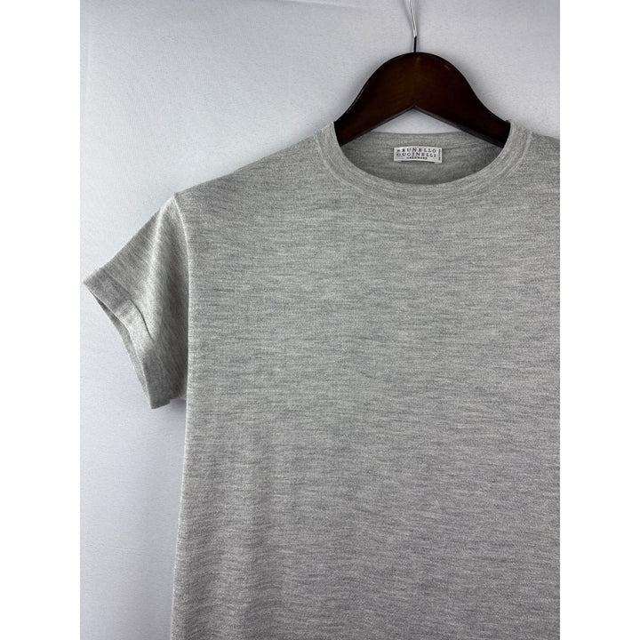 Women’s Brunello Cucinelli Small Light Heather Grey Sparkly Cashmere Shirt