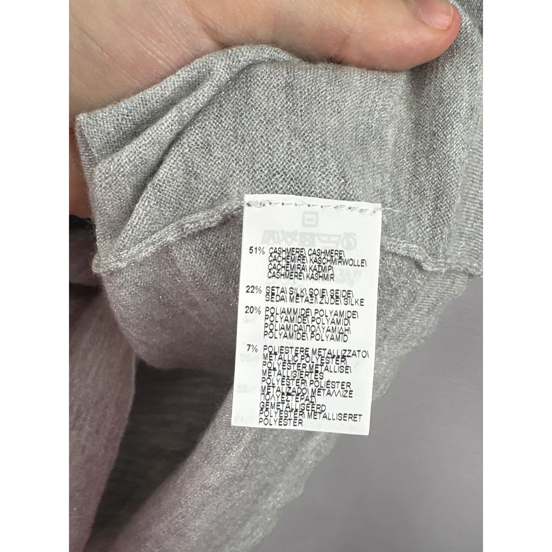 Women’s Brunello Cucinelli Small Light Heather Grey Sparkly Cashmere Shirt