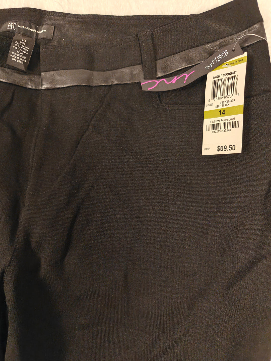 Womens INC Bootcut Dress Pants Black Size 14
