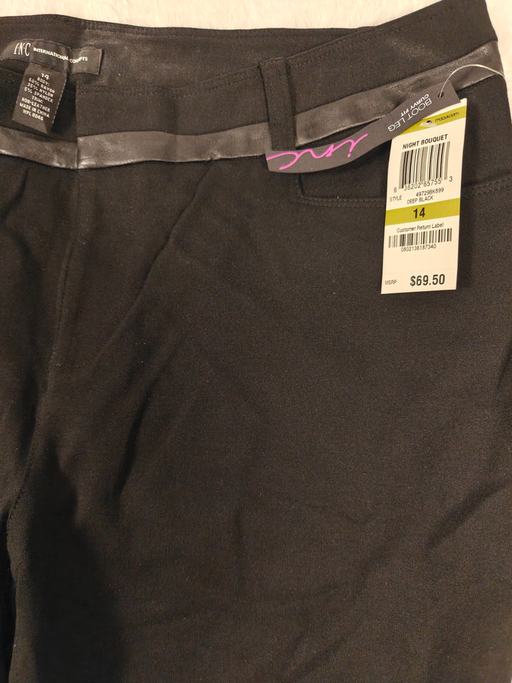 Womens INC Bootcut Dress Pants Black Size 14