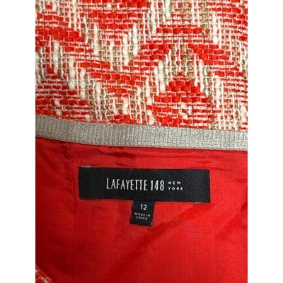 Women’s Lafayette Red patterned Pencil Skirt Sz 12