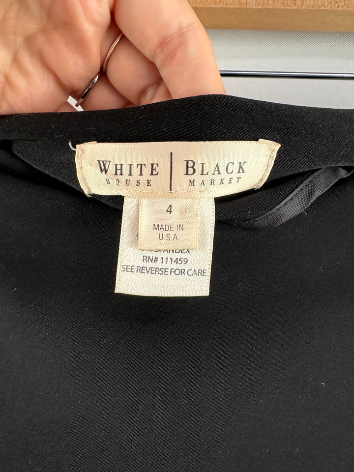 Women’s White House Black Market Size 4 Black Riffled Pencil skirt