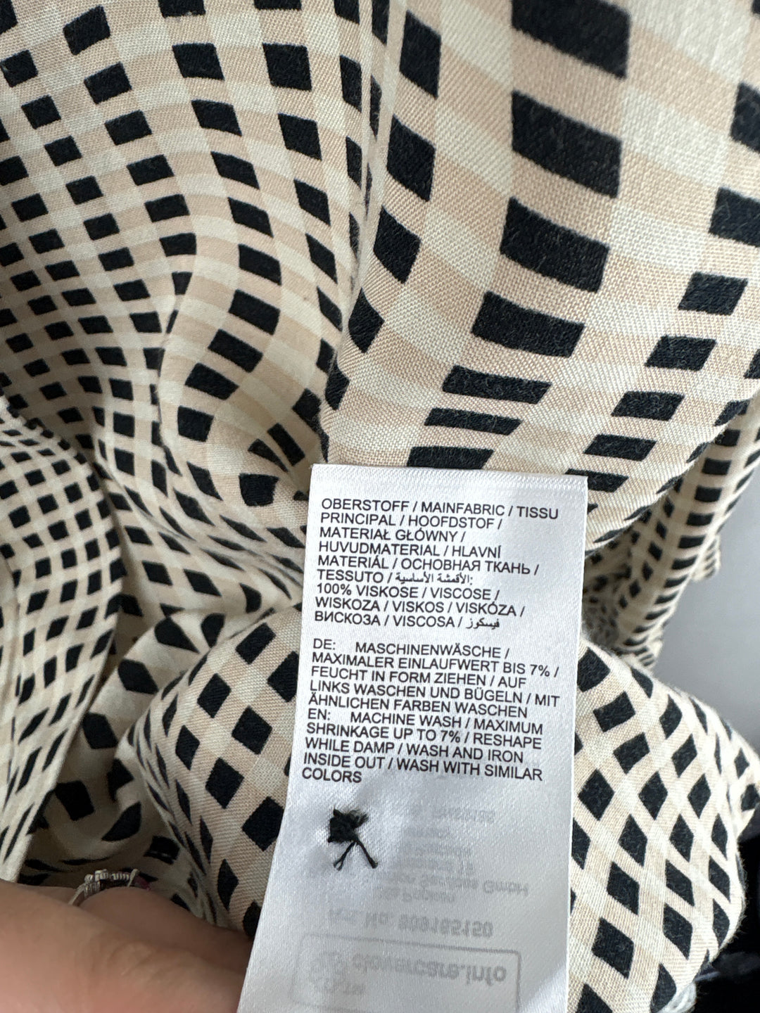 Women’s Ulla Popken Size 16/18 Cream Beige Black Patterned Blouse
