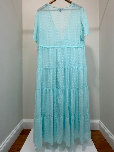 Torrid Swiss Dot Tiered Mesh Kimono Cardigan Cover Up Sz1/ 1X/ 14-16