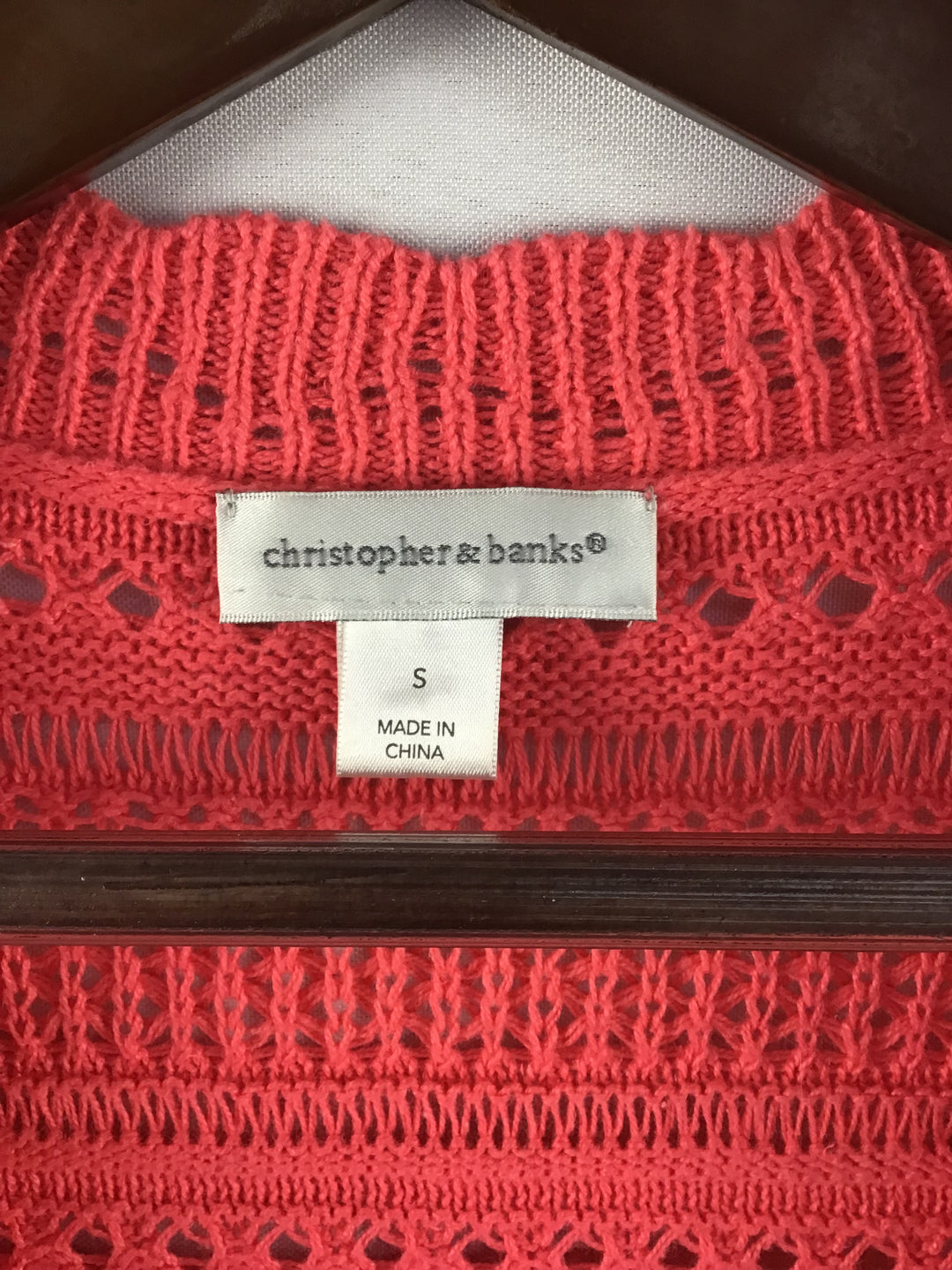 Women’s Christopher & Banks Coral Knit Capped Sleeve Cardigan Size Small
