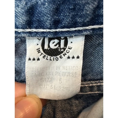 L.E.I. Womens Denim Button-Fly Jeans Size 5 Blue