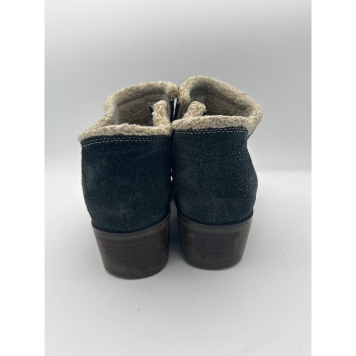 Sporto Womens Leather & Suede Ankle Boots With Faux Fur Lining 7.5W Blue