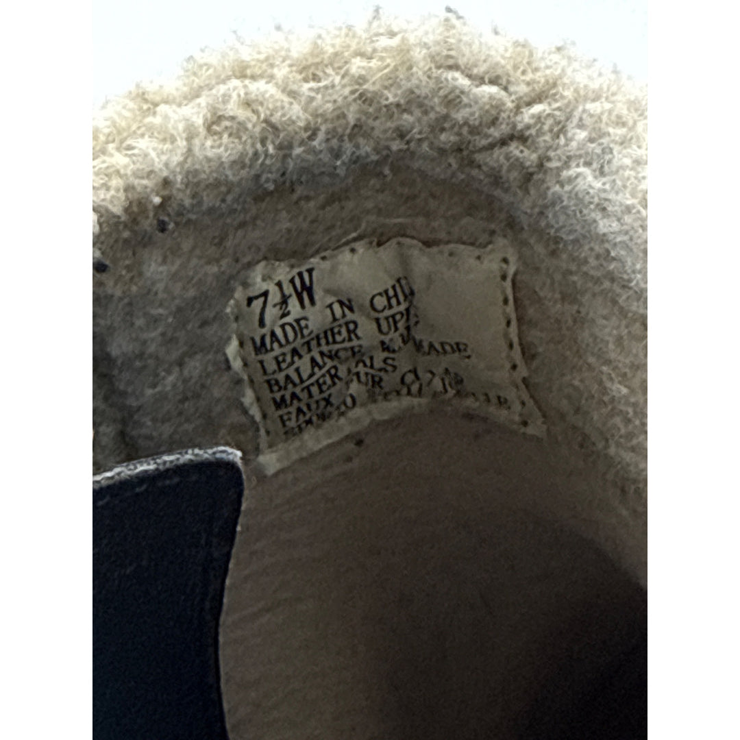 Sporto Womens Leather & Suede Ankle Boots With Faux Fur Lining 7.5W Blue