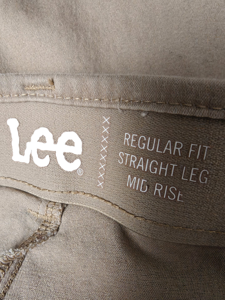Men Lee Chino Pants Tan 34x32