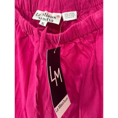 Le Mieux Studio Womens Fuchsia Tiered Maxi Skirt XL 100% Cotton