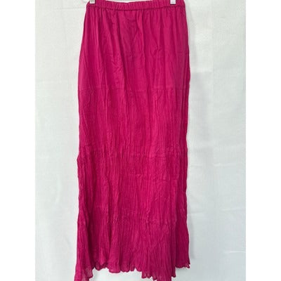 Le Mieux Studio Womens Fuchsia Tiered Maxi Skirt XL 100% Cotton