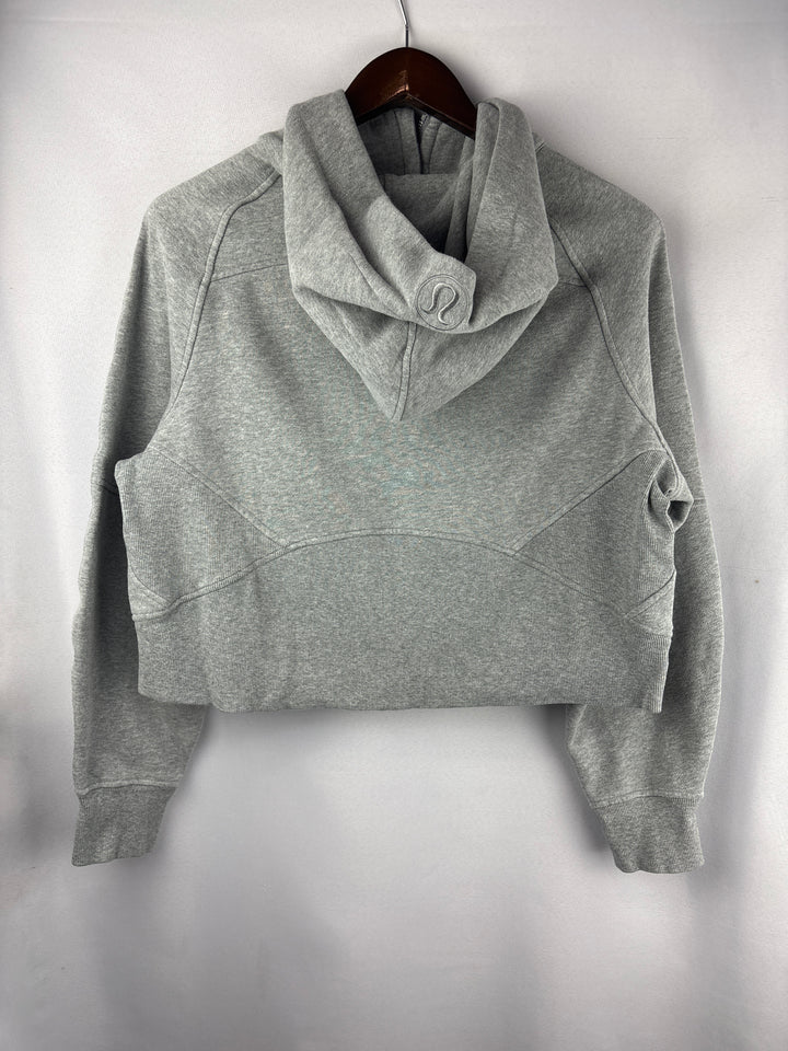 Women’s LuluLemon M/L Light Gray Cropped Zip Hoodie