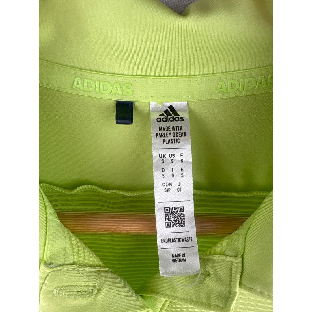 Adidas Womens Sleeveless Polo Shirt S Lime Green Parley Ocean Plastic Polyester