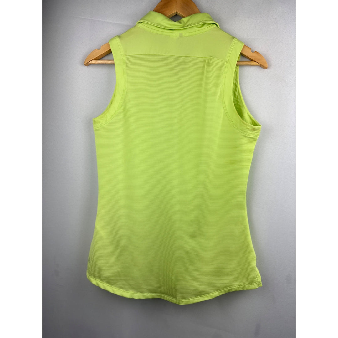Adidas Womens Sleeveless Polo Shirt S Lime Green Parley Ocean Plastic Polyester