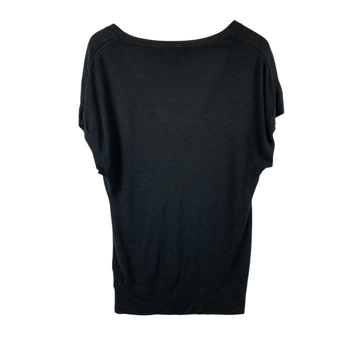 Central Park V-Neck Black Sweater Top Size M
