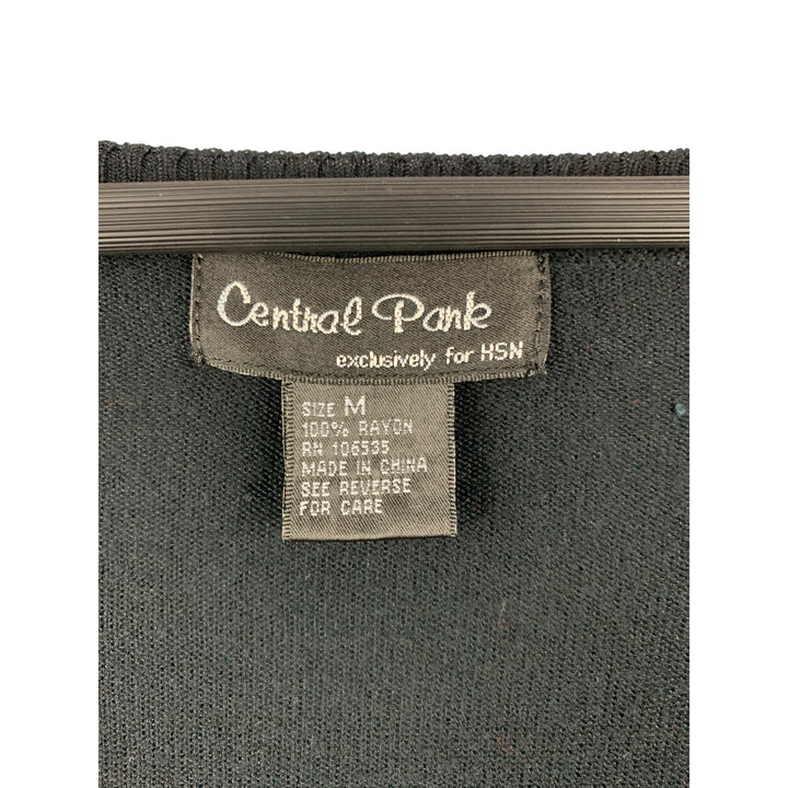 Central Park V-Neck Black Sweater Top Size M